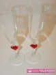 Srdiečka červené svadobné poháre  zvončekové